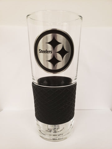 Great American Products Metal Emblem Pint Glass - Pittsburgh Steelers