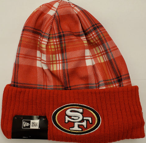 New Era 2024 NFL Sideline Plaid Knit Hat - San Francisco 49ers