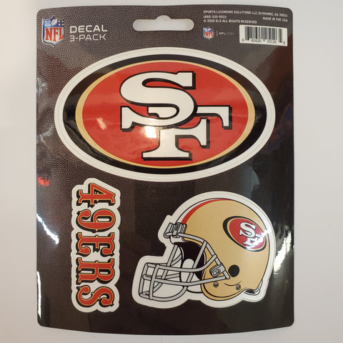 Fan Mats 3 Piece Team Decals San Francisco 49ers