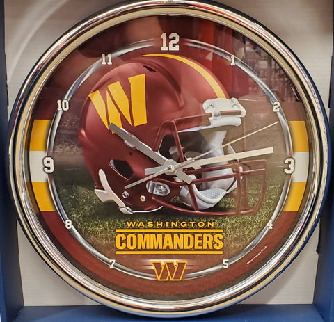 Wincraft Chrome Clock Washington Football Team