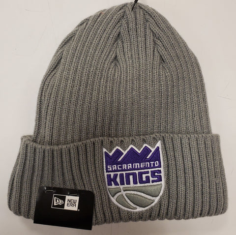 New Era Cuffed Grey Knit - Sacramento Kings