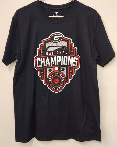 Fanatics Branded Back to Back Champs T-Shirt size Large - Georgia