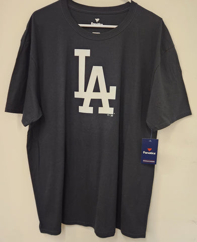 Fanatics Branded Black & White Logo T-Shirt size XX - Los Angeles Dodgers
