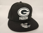 New Era Black & White 9Fifty Snapback - Green Bay Packers