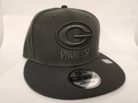 New Era NFL Black on Black Snapback - Green Bay Packers
