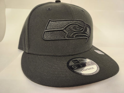 New Era NFL Black on Black Snapback - Seattle Seahawks