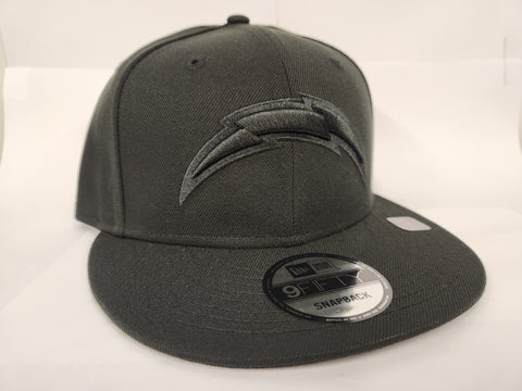 New Era NFL Black on Black Snapback - Los Angeles Chargers