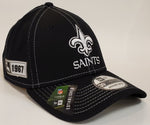 New Era Sideline Black and White Flex Fit 3930 - New Orleans Saints