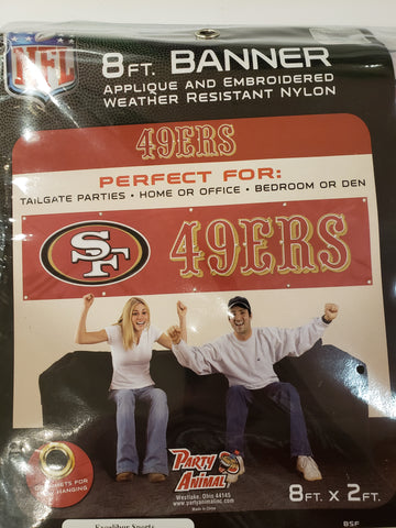 Party Animal 2x8 Nylon Banner San Francisco 49ers