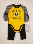 Outerstuff Touchdown Creeper Onesie & Pants Set - Pittsburgh Steelers