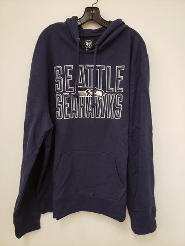 47 Brand Navy Bevel Headline Hoodie - Seattle Seahawks