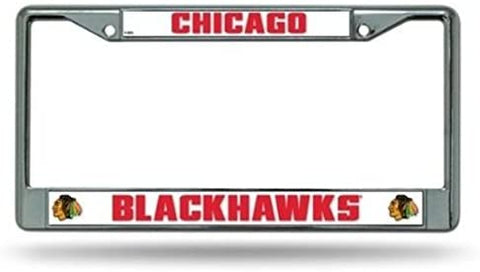 Rico Chrome License Plate Frame Chicago Blackhawks