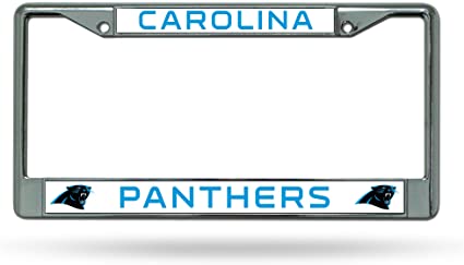 Rico Chrome License Plate Frame Carolina Panthers