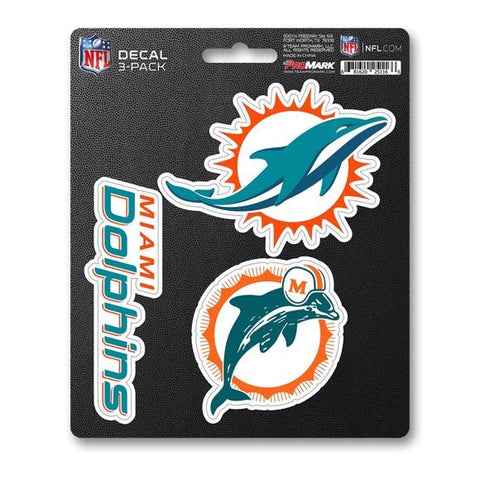 Fan Mats 3 Piece Team Decals Miami Dolphins