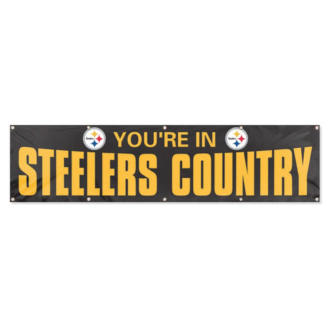 Party Animal 2x8 Nylon Banner Pittsburgh Steelers