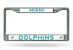 Rico Chrome License Plate Frame Miami Dolphins