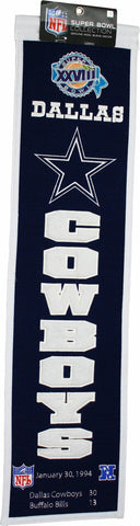Winning Streak Super Bowl XXVIII Heritage Banner Dallas Cowboys
