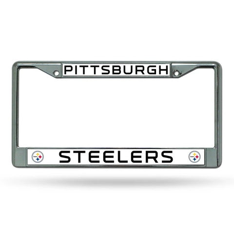 Rico Chrome License Plate Frame Pittsburgh Steelers