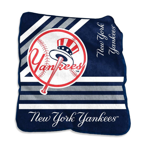 Logo Brands 50" x 60" Raschel Plush Throw Blanket - New York Yankees